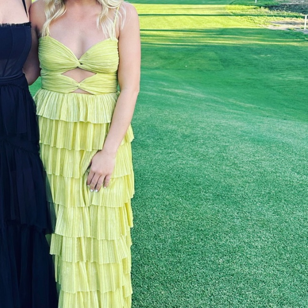 Gianni Bini
Grace Metallic Plisse Sweetheart Neck Cut-Out Tiered Dress